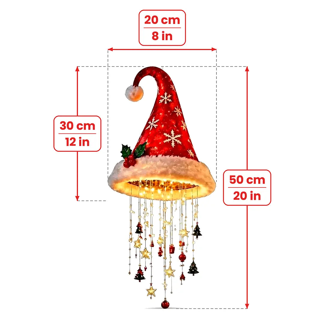LED-Weihnachtsmütze mit Schneeflocken